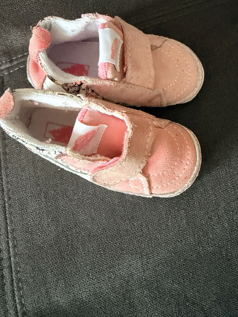 Kids Pink High-Top Velcro Sneakers